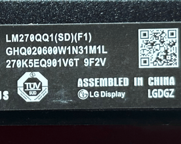 LM270QQ1(SD)(F1) LCD Screen Display with Glass Cover – Replacement Assembly