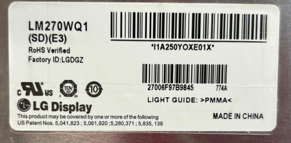 LM270WQ1(SD)(E3) LM270WQ1 (SD)(E3) LCD Display Panel Assembly 27" Glossy 2560×1440 for Apple iMac A1312 — EMC 2429