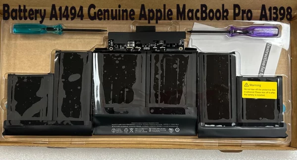 A1494 battery top view for MacBook Pro 15-inch Retina A1398, Late 2013–Mid 2014