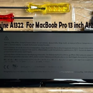 Genuine A1322 battery for MacBook Pro 13-inch A1278 (2009–2012), 10.95V 63.5Wh ~5770mAh