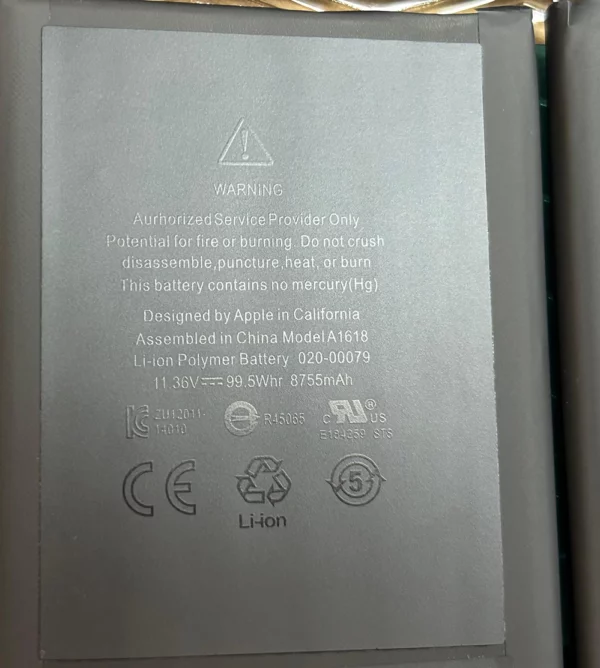 Battery for Apple MacBook Pro 15 A1618