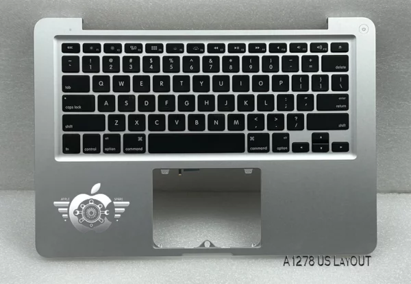 Genuine Apple top case with US backlit keyboard for MacBook Pro 13-inch A1278 2011–2012, Silver palmrest